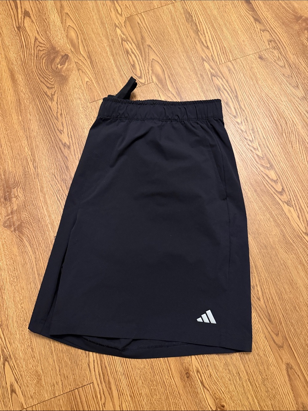 adidas Black Athletic Shorts with White Logo